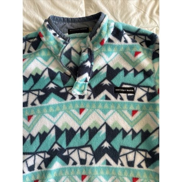 Youth Fairbanks Pullover in White & Teal by Southern Marsh Youth Size Large EUC - Picture 15 of 16